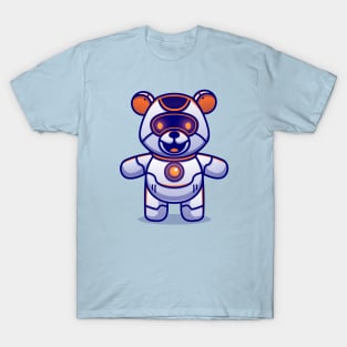 Cute Teddy Bear Robot Cartoon T-Shirt